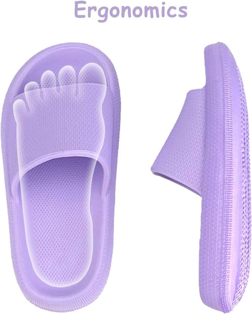 Cloud Slides for Kids丨Boys Girls Shower Slippers Slip on Sandals丨Non-Slip Open Toe Pillow Slippers Sandals丨Quick Drying Summer Beach Pool Shoes