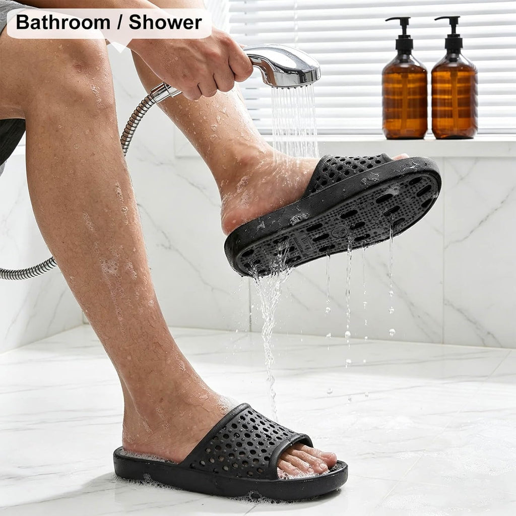 Shower Shoes Men Quick Drying Women Shower Sandals Non-Slip Comfortable House Slippers Bathroom Hotel Flip Flops Slides With Students Gym