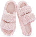 Women’s Pluffie Slippers with Arch Support & Memory Foam, Cozy Faux Fur Open Toe House Shoes, Gift-Ready Indoor Outdoor Comfort