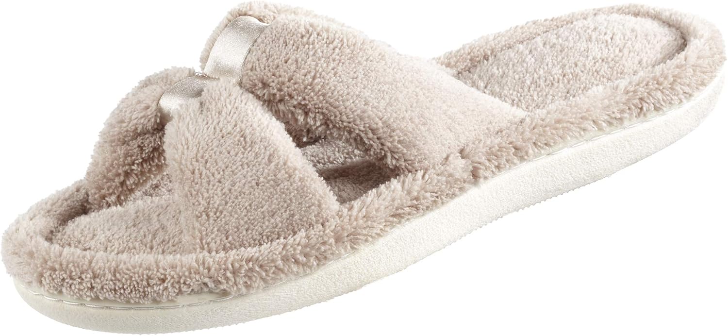 Women's Signature X-Slide Slipper, Satin Trim with Memory Foam