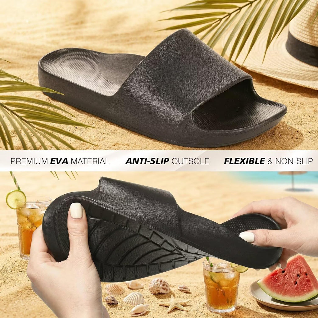 Arch Support Slides for Women and Men Recovery House Sandals for Men Soft and Comfortable Summer Beach Shoes Slippers Women