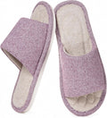 Womens Open Toe House Slippers Breathable Slip-on Indoor Slippers with Memory Foam Soft Machine Washable Bedroom Home Shoes